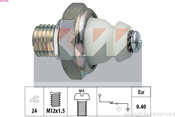 KW 500 098 - Senzor,presiune ulei aaoparts.ro