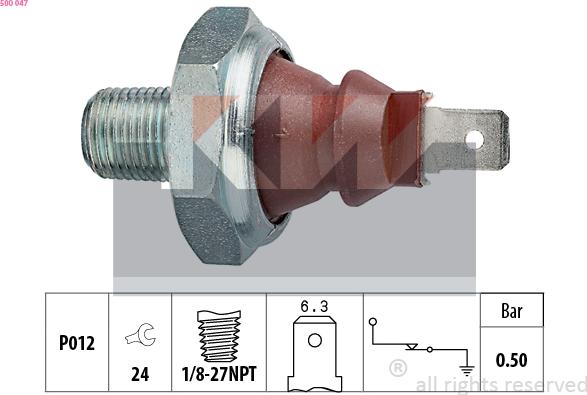 KW 500 047 - Senzor,presiune ulei aaoparts.ro
