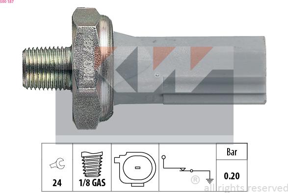 KW 500 187 - Senzor,presiune ulei aaoparts.ro