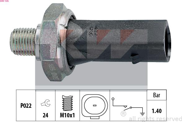 KW 500 135 - Senzor,presiune ulei aaoparts.ro