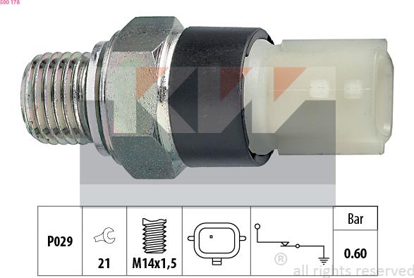 KW 500 178 - Senzor,presiune ulei aaoparts.ro