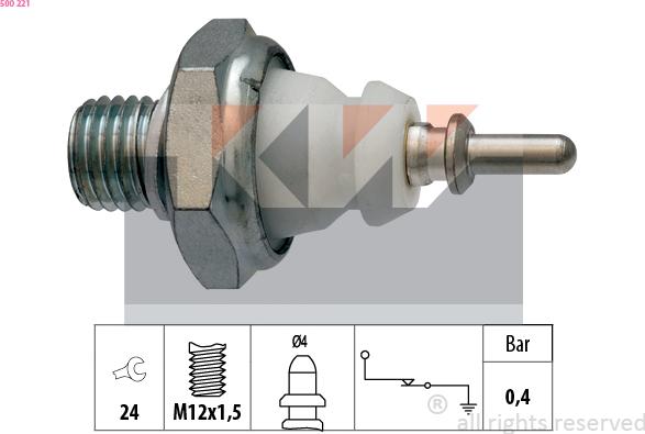 KW 500 221 - Senzor,presiune ulei aaoparts.ro