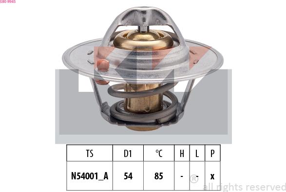KW 580 994S - Termostat,lichid racire aaoparts.ro