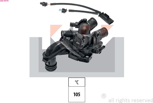 KW 580 997K - Termostat,lichid racire aaoparts.ro