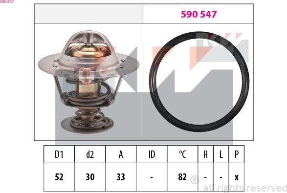 KW 580 947 - Termostat,lichid racire aaoparts.ro