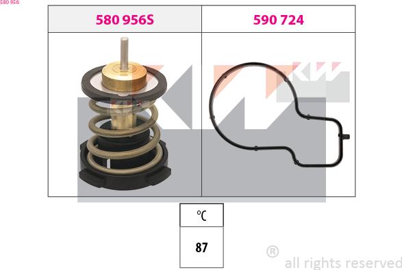 KW 580 956 - Termostat,lichid racire aaoparts.ro