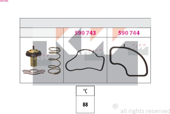 KW 580 986 - Termostat,lichid racire aaoparts.ro