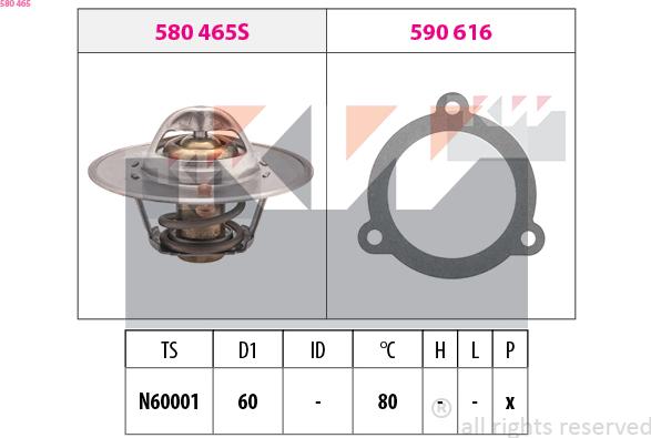 KW 580 465 - Termostat,lichid racire aaoparts.ro