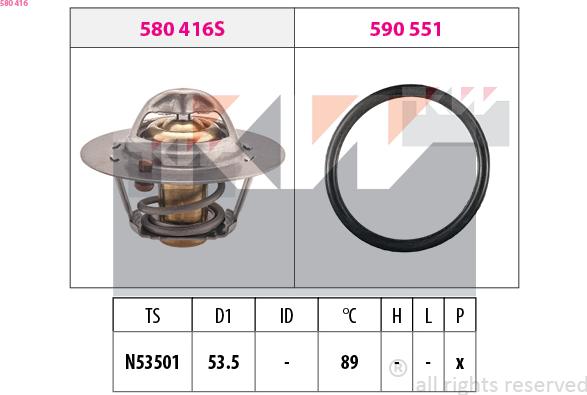 KW 580 416 - Termostat,lichid racire aaoparts.ro