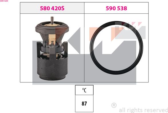 KW 580 420 - Termostat,lichid racire aaoparts.ro