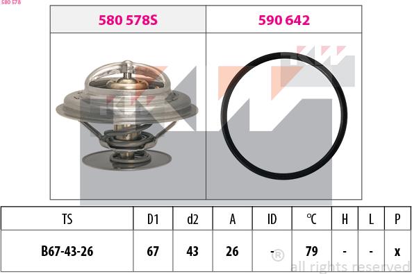 KW 580 578 - Termostat,lichid racire aaoparts.ro