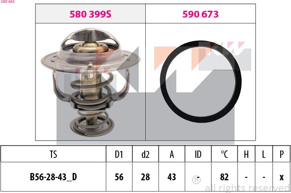 KW 580 683 - Termostat,lichid racire aaoparts.ro