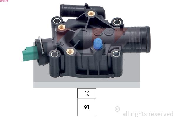 KW 580 671 - Termostat,lichid racire aaoparts.ro