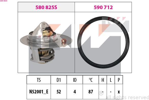 KW 580 850 - Termostat,lichid racire aaoparts.ro