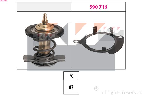 KW 580 820 - Termostat,lichid racire aaoparts.ro