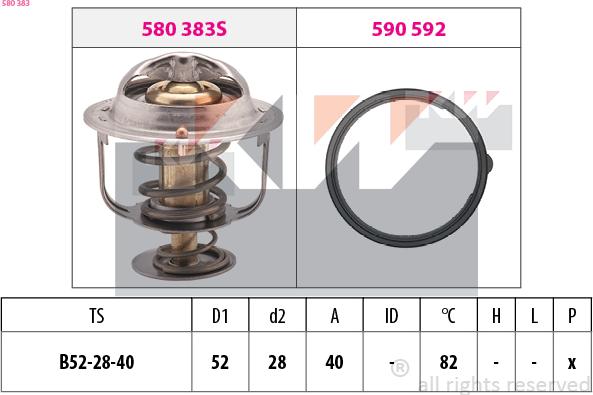 KW 580 383 - Termostat,lichid racire aaoparts.ro