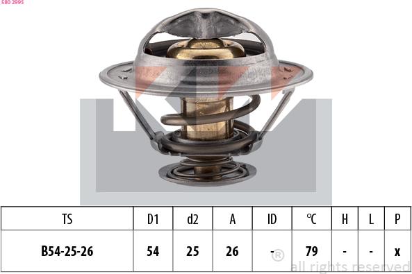 KW 580 299S - Termostat,lichid racire aaoparts.ro