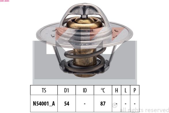 KW 580 268S - Termostat,lichid racire aaoparts.ro