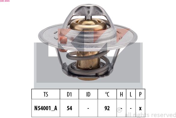 KW 580 204S - Termostat,lichid racire aaoparts.ro