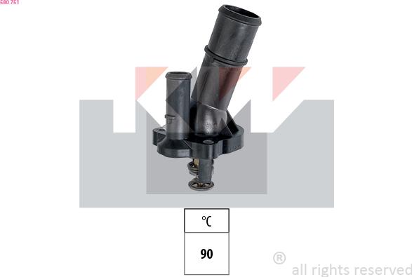 KW 580 751 - Termostat,lichid racire aaoparts.ro