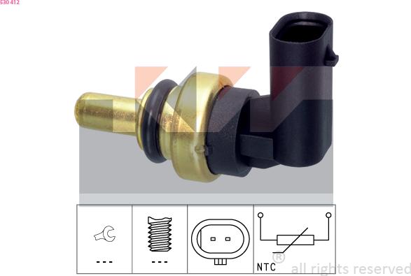 KW 530 412 - Senzor,temperatura lichid de racire aaoparts.ro