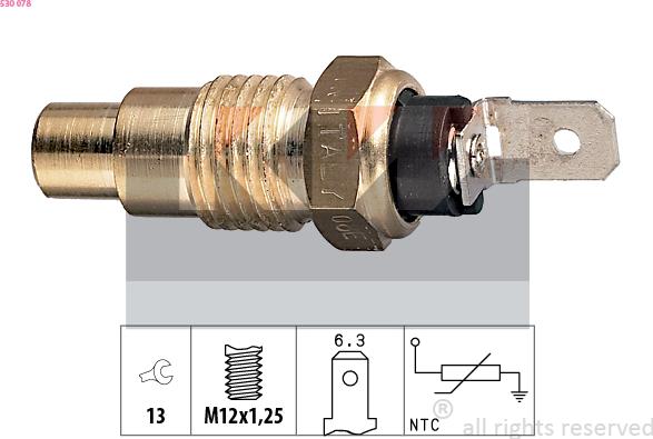 KW 530 078 - Senzor,temperatura lichid de racire aaoparts.ro