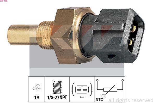 KW 530 165 - Senzor,temperatura lichid de racire aaoparts.ro