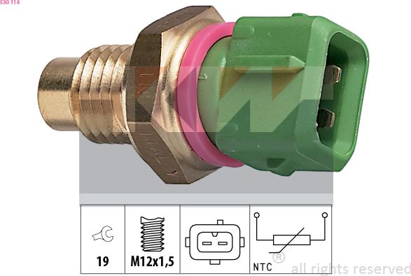KW 530 114 - Senzor,temperatura lichid de racire aaoparts.ro