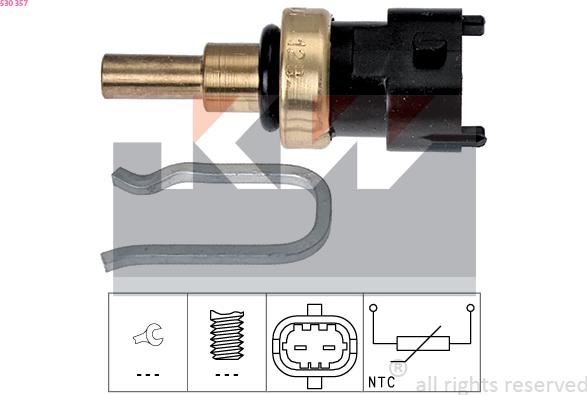 KW 530 357 - Senzor,temperatura lichid de racire aaoparts.ro