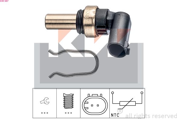 KW 530 387 - Senzor,temperatura lichid de racire aaoparts.ro