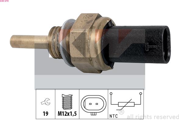KW 530 379 - Senzor,temperatura lichid de racire aaoparts.ro