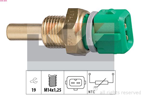 KW 530 204 - Senzor,temperatura lichid de racire aaoparts.ro