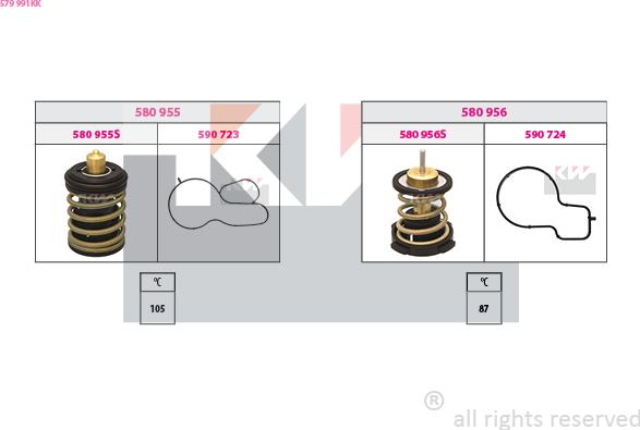 KW 579 991KK - Termostat,lichid racire aaoparts.ro