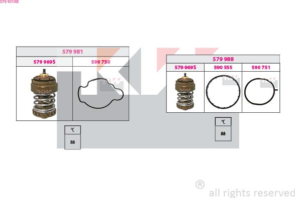 KW 579 931KK - Termostat,lichid racire aaoparts.ro