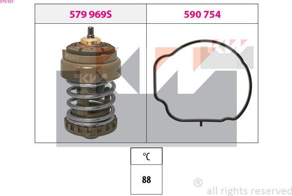 KW 579 921 - Termostat,lichid racire aaoparts.ro