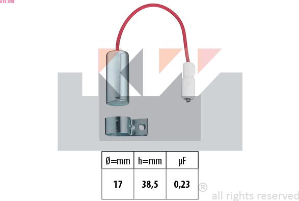 KW 615 039 - Condensator, aprindere aaoparts.ro