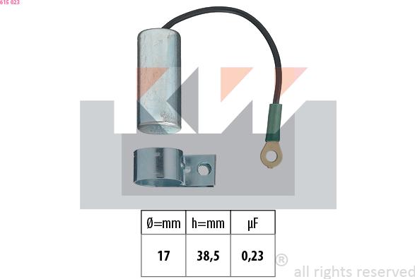 KW 615 023 - Condensator, aprindere aaoparts.ro