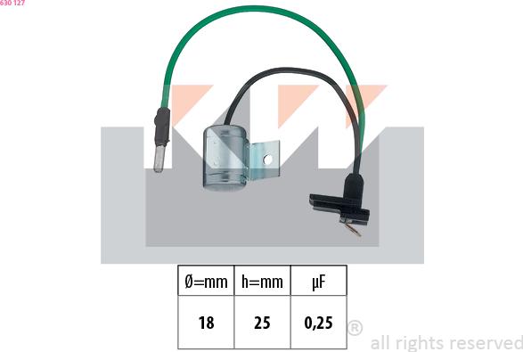 KW 630 127 - Condensator, aprindere aaoparts.ro