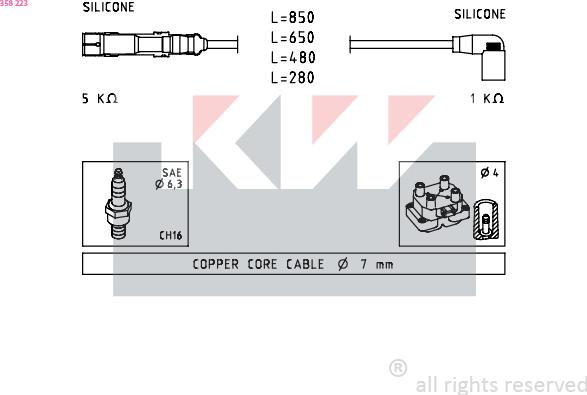 KW 358 223 - Set cablaj aprinder aaoparts.ro