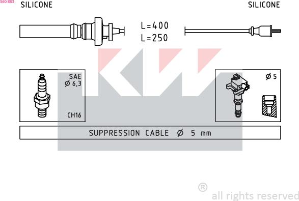 KW 360 883 - Set cablaj aprinder aaoparts.ro