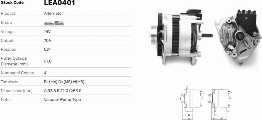 LE Part LEA0401 - Generator / Alternator aaoparts.ro