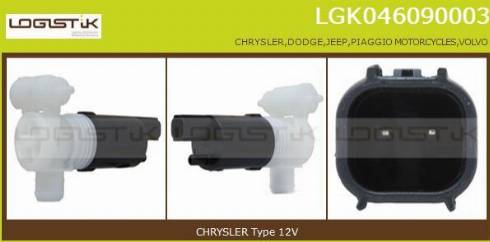 LGK LGK046090003 - Pompa de apa,spalare parbriz aaoparts.ro