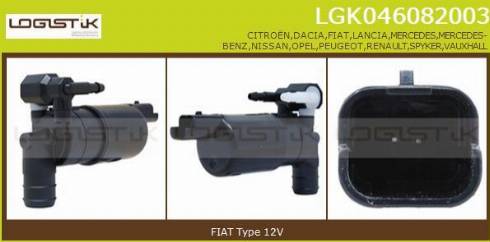 LGK LGK046082003 - Pompa de apa,spalare parbriz aaoparts.ro