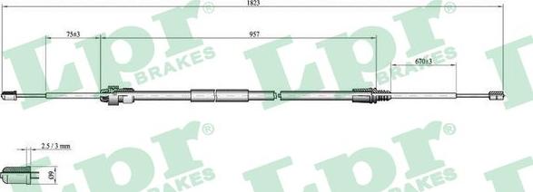 LPR C0002B - Cablu, frana de parcare aaoparts.ro