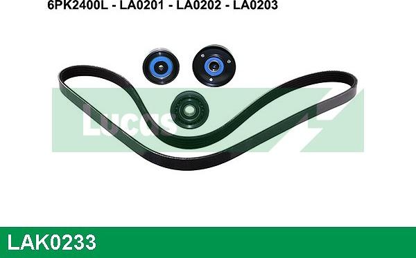 LUCAS LAK0233 - Set curea transmisie cu caneluri aaoparts.ro