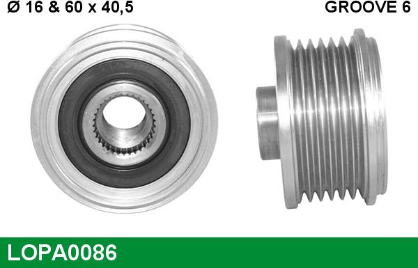LUCAS LOPA0086 - Fulie, alternator aaoparts.ro