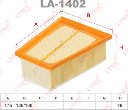 LYNXauto LA-1402 - Filtru aer aaoparts.ro