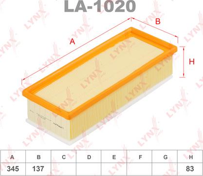 LYNXauto LA-1020 - Filtru aer aaoparts.ro