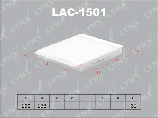 LYNXauto LAC-1501 - Filtru, aer habitaclu aaoparts.ro