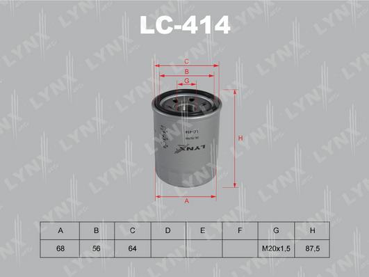 LYNXauto LC-414 - Filtru ulei aaoparts.ro